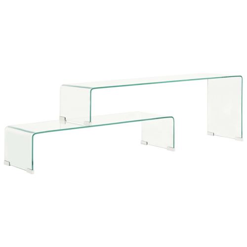 vidaXL Ensemble de table basse 2 pcs 90x30x20/110x30x40cm Verre trempé