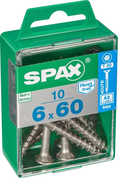 SPAX - Vis Inox Tête Fraisée Torx - Diamètre 6 mm - Longueur 60 mm - Lot de 10 - Image 3