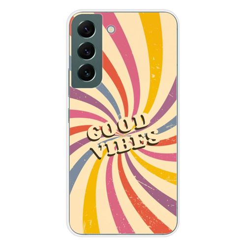 Coque en silicone imprimée compatible Samsung Galaxy S22 Good vibes
