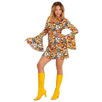 déguisement robe hippie psychédélique femme - m - multicolore - widmann 08892 - 1
