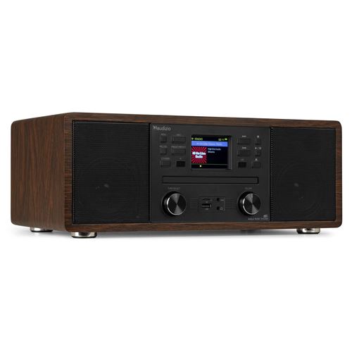 Audizio Avola - Radio Internet Wifi avec Lecteur CD, Bluetooth, DAB+ et FM - Noyer