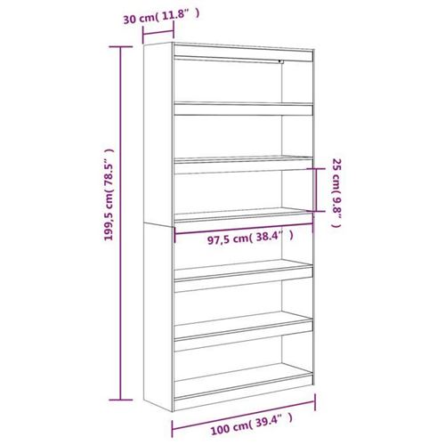 Vidaxl Bibliothèque Séparateur - Pin Massif - Image 3