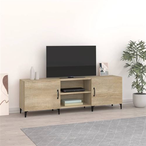 VIDAXL - Meuble TV - Chêne Sonoma - 150x30x50 cm - Image 3