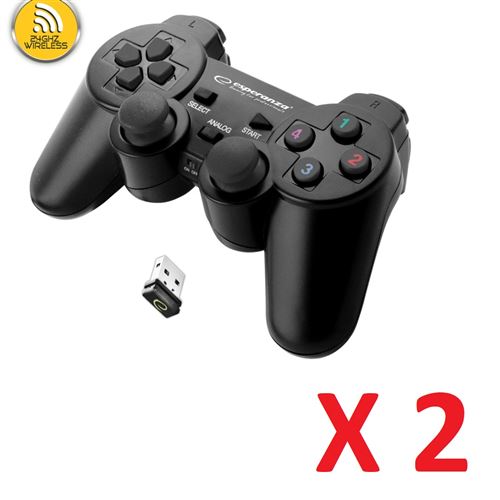 2 X Manette sans fil pour Sony Playstation 3 PS3 et PC - 2.4 Ghz