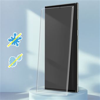 Protecteur d'écran OcioDual trempé avec bord rond noir pour Samsung Galaxy  S23, verre trempé Anti-choc, cadre 9D 9H