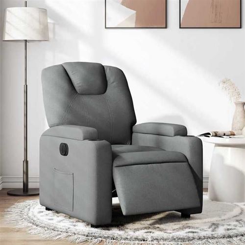 Non Communiqué Gris Vidaxl Fauteuil Électrique Réglable Tissu Foncé