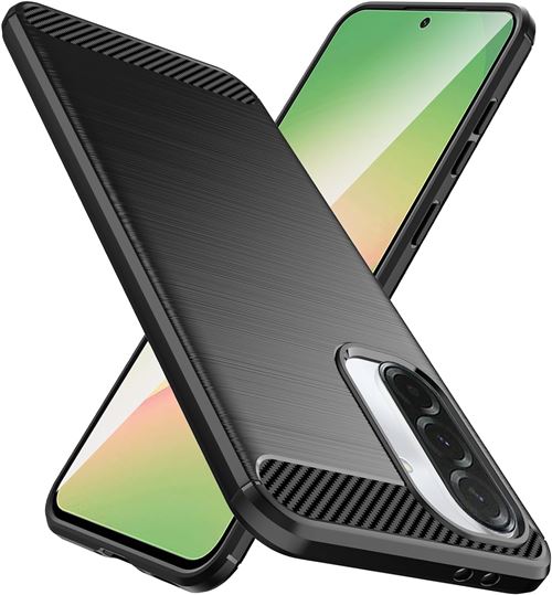 Coque protection noire style Carbone pour Samsung Galaxy A26 5G souple Antichoc XEPTIO