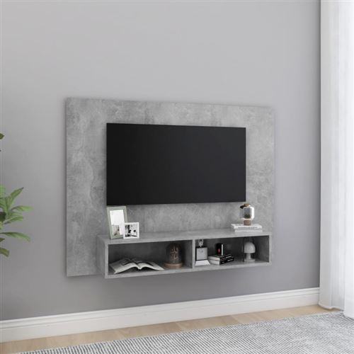 VIDAXL  - Meuble tv mural Gris b&eacute;ton 120x23,5x90 cm Bois d'ing&eacute;nierie