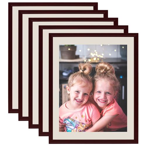 vidaXL Collage de cadres photo 5 pcs pour mur Rouge foncé 40x50 cm