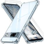 Coque pour Google Pixel 7a - TPU Antichoc Transparente + 2 Verres Trempés Vitre Protection (pas pour Google Pixel 7) - BOOLING