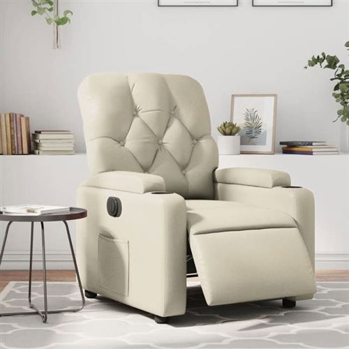 Non Communiqué Beige Vidaxl Fauteuil Électrique Réglable Similicuir Crème