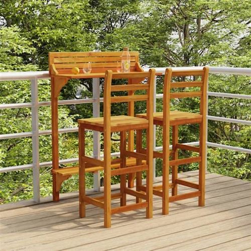 Non Communiqué Marron Vidaxl Ensemble De Bar De Balcon 3 Pcs Mobilier De Patio Table Et Tabourets De Bistrot Meubles De Terrasse Extérieur Jardin 3116002
