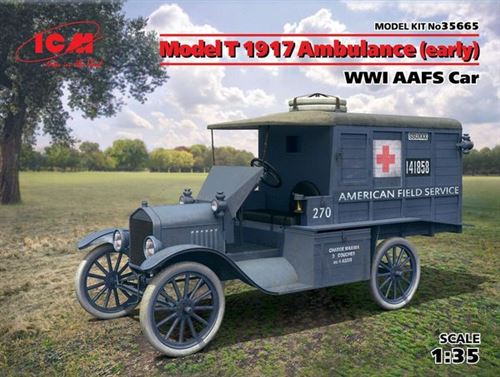 Maquette ICM Model T 1917 Ambulance (early) WWI AAFS Car- 1/35 - Maqu