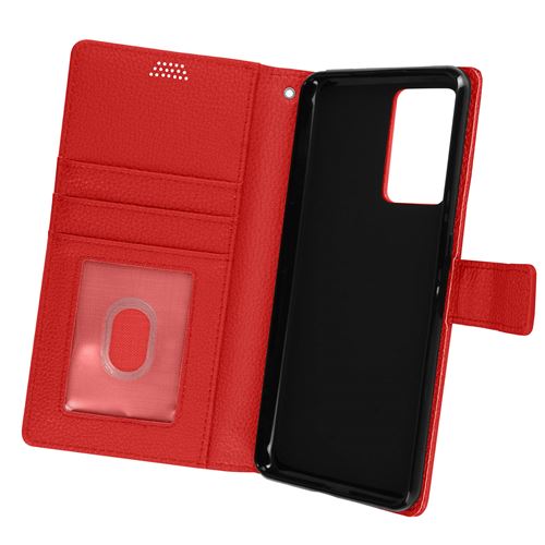 Étui pour Realme GT Neo 3 Clapet Portefeuille Support Vidéo Dragonne Avizar Rouge