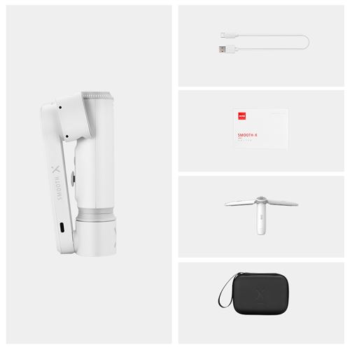 Stabilisateur de cardan portable ZHIYUN lisse x Set pour iPhone Xiaomi Huawei Smartphone Blanc
