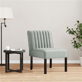 vidaXL Fauteuil sans accoudoirs gris clair velours 352451 - 1