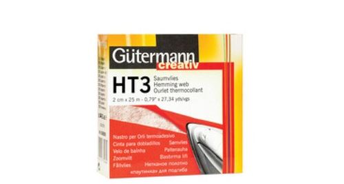 Gütermann gütermann ourlet thermocollant ht3, 20 mm x 25 m, blanc noir
