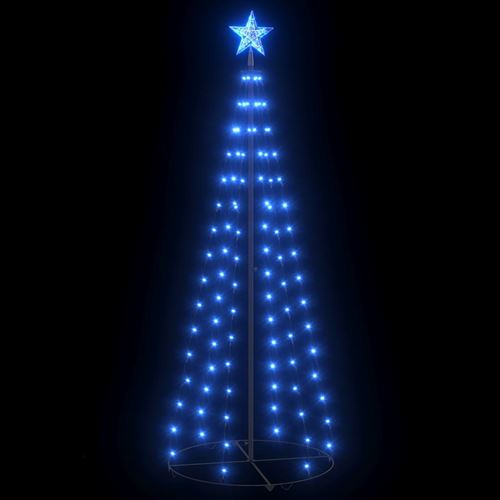 vidaXL Sapin de Noël cône 100 LED bleu Décoration 70x180 cm