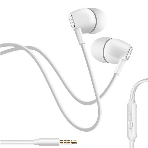 Inkax Blanc Ecouteurs Filaires Jack 3,5 Mm Avec Microphone Intégré - Image 2