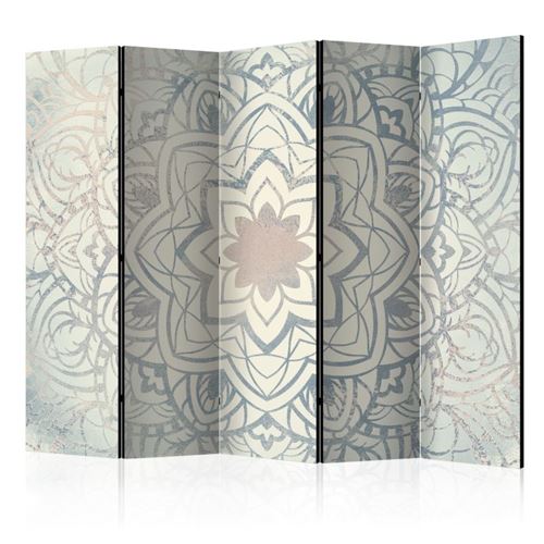 Paravent 5 volets - Paravent: Mandala hivernale II .Taille : 225x172