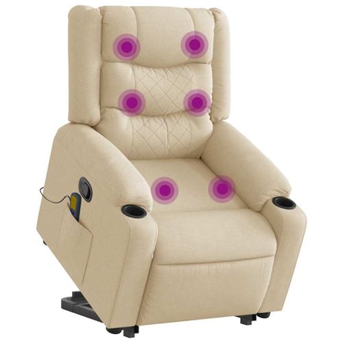 Non Communiqué Crème Fauteuil Inclinable De Massage Tissu