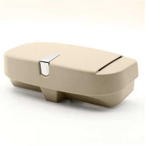 Etui Lunettes pour Voiture FONGWAN avec Magnétique et Porte-cartes pour Pare-Soleil des Véhicules - Blanc