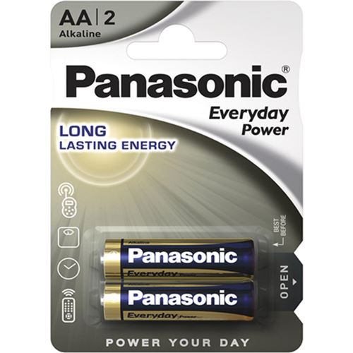 PANASONIC Pack de 2 Piles Alcalines Everyday Power Silver AA-LR6 1,5V