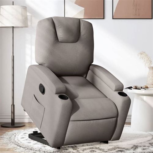 Non Communiqué Gris Vidaxl Fauteuil De Relaxation Inclinable Tissu Taupe