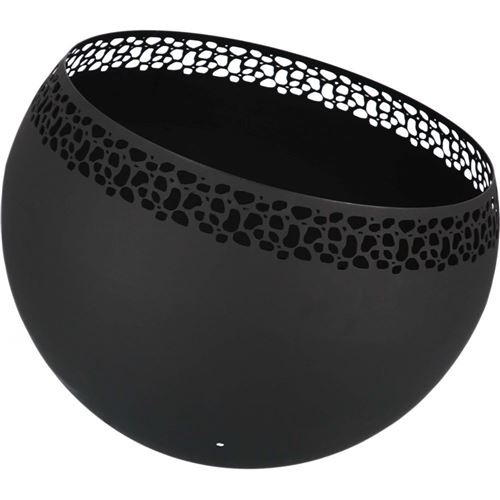 Fancy Flames - Brasero sphère design en métal Noir - ajouré pois