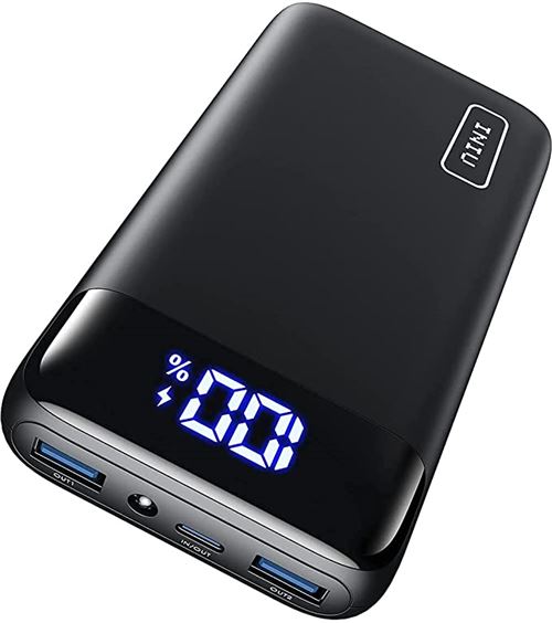 INIU Batterie Externe 20000mAh (USB C 22,5W PD3.0 QC4.0, LED, 3 Sorties, Lampe de poche)