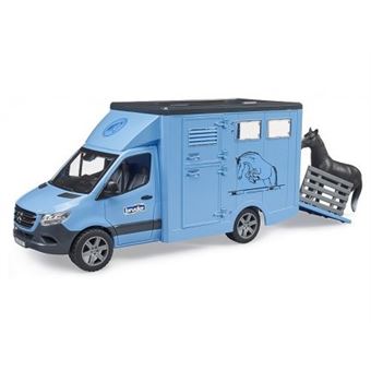 Camion betaillere MB Sprinter bleu + Cheval - Van chevaux, transport animaux - Bruder Vehicule 1:16 - Avec Carte tigre | Rakuten