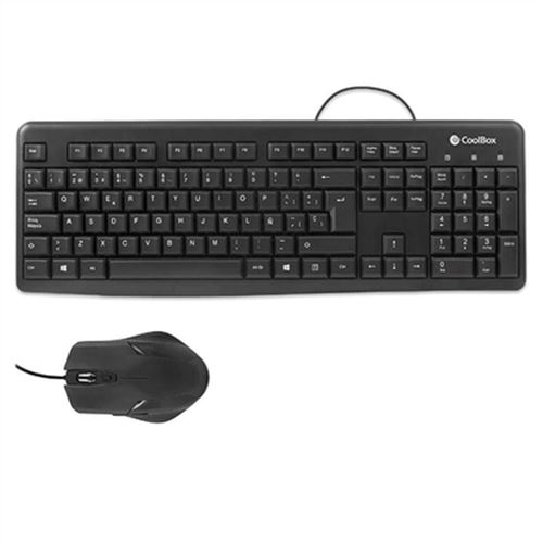 Non Communiqué Noir Ensemble Clavier Et Souris Coolbox Coo-Ktr-01U Espagnol Qwerty