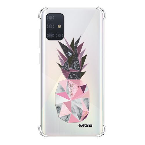 Coque pour Samsung Galaxy A71 anti-choc souple avec angles renforcés transparente Ananas geometrique marbre [Evetane®]