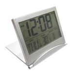 Station Météo Lcd Digital Date Folding Bureau Température Réveil Voyage Argent PL904