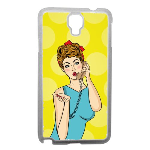 Coque Pin Up Fond Jaune Compatible Samsung Note 3 Neo Transparent