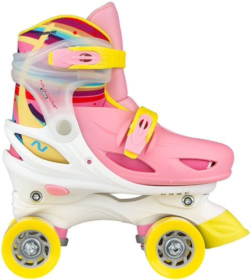 NIJDAM patins à roulettes Rainbow Rollerréglables rose