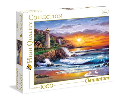 Puzzle 1000 Pièces : Sundram: Phare au Coucher du Soleil, Clementoni