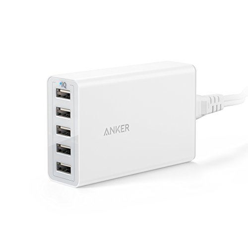 Anker Chargeur USB PowerPort 40 W 5 Ports pour iPhone 7/6S/6 Plus, iPad Air 2/Mini 3, Galaxy/S7/S6/S6 Edge et Autres Blanc