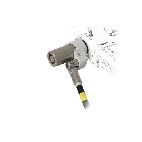 Câble de sécurité pivotant avec verrou à clé rotatif Mobilis - Acier trempé - Pour encoche Noble Wedge - Longueur: 2 m - Ø: 4, 4 mm - Blanc/Argenté