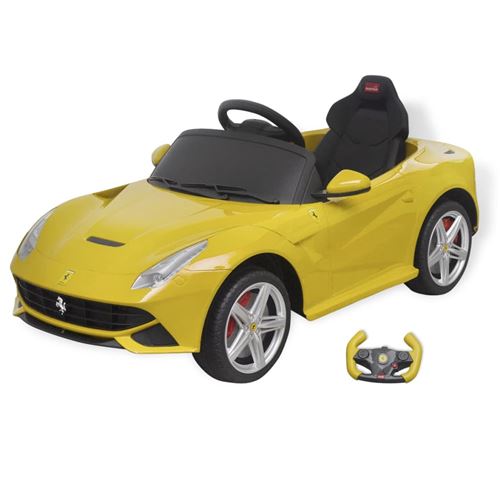 vidaXL Voiture de course Ferrari F12 Jaune 6 V avec télécommande