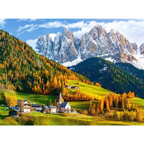 Puzzle 2000 Pièces : Church of St. Magdalena, Dolomites, Castorland
