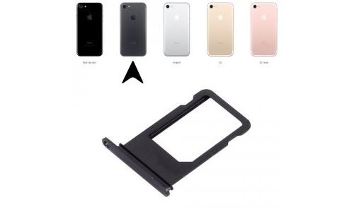 Tiroir carte-sim aluminium noir pour iPhone 7+