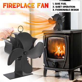 Ventilateur de poêle Alimenté par la chaleur Avec 4 lames - noir -  Accessoires chauffage et chaudière à la Fnac