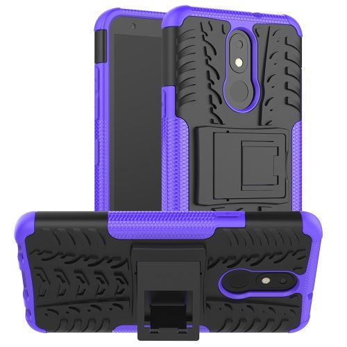 Coque en TPU hybride antidérapant avec béquille violet pour votre LG K30 (2019)