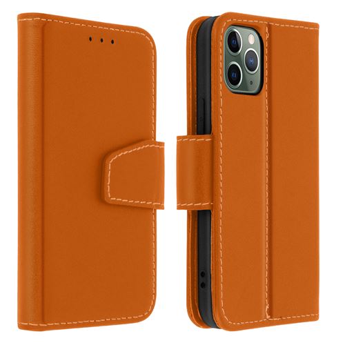 Avizar Housse Pour iPhone 11 Pro Cuir Porte-carte Fonction Support Premium Marron