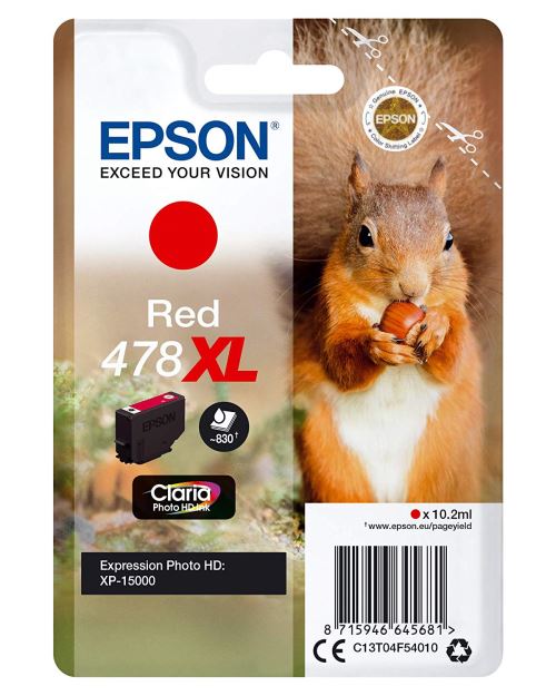 Epson 478XL - 10.2 ml - haute capacité - rouge - original - cartouche d'encre - pour Expression Photo XP-8500 Small-in-One