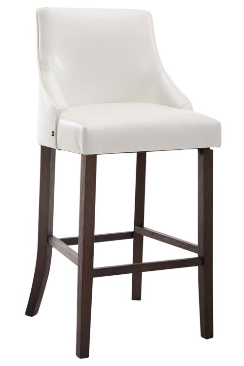 Tabouret de bar Innsbruck similicuir antique foncé , Blanc /Antique foncé