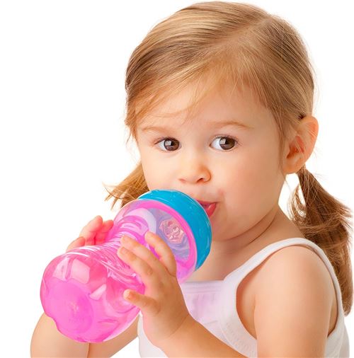 Nûby Easy Grip Gobelet en Polypropylène avec Bec Antigoutte/Couvercle 300 ml - Coloris aléatoire