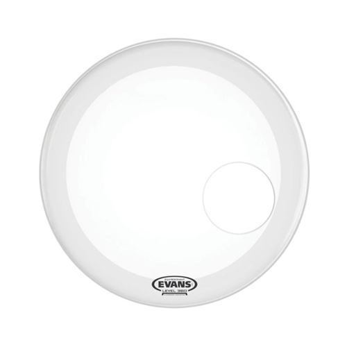 Evans EQ3 - Peau de Timbre Grosse caisse - Blanche Lisse - 18 perçée