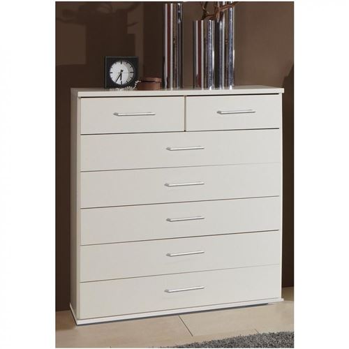 Commode 7 tiroirs DINGLE finition coloris blanc